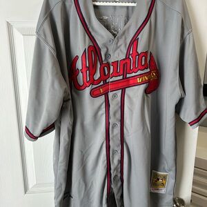 Gray Atlanta Chipper Jones Baseball Jersey